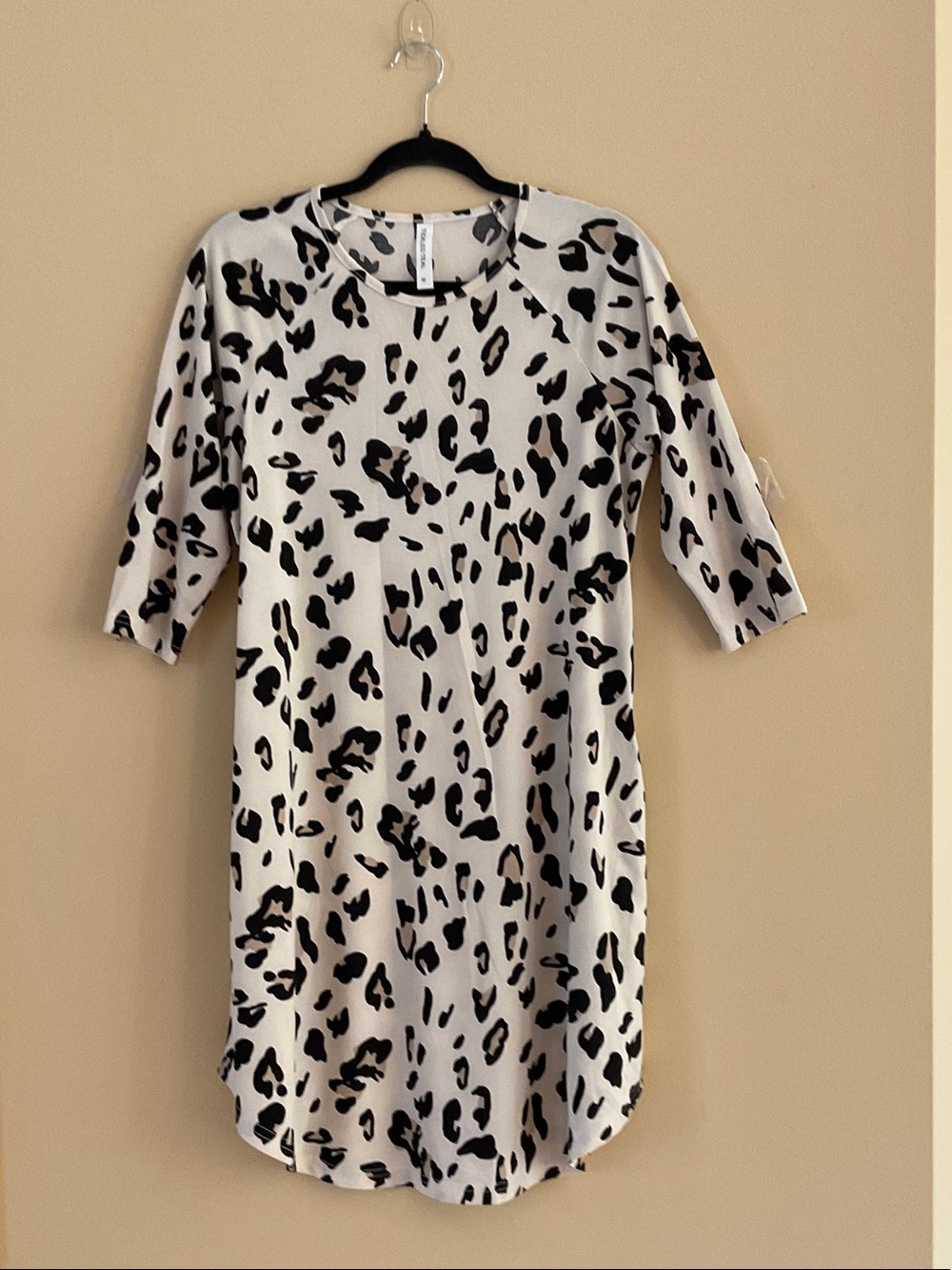 Tickled Teal Ivory Leopard Print Knee-Length Dress